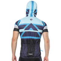 Geometry Blue Outdoor Running Cycling Fitness Extreme Sports Mens T-shirts Hooded Short-sleeve Jacket Clothing and Riding Gear with Cap Quick dry Breathable NO.820 -  Cycling Apparel, Cycling Accessories | BestForCycling.com 