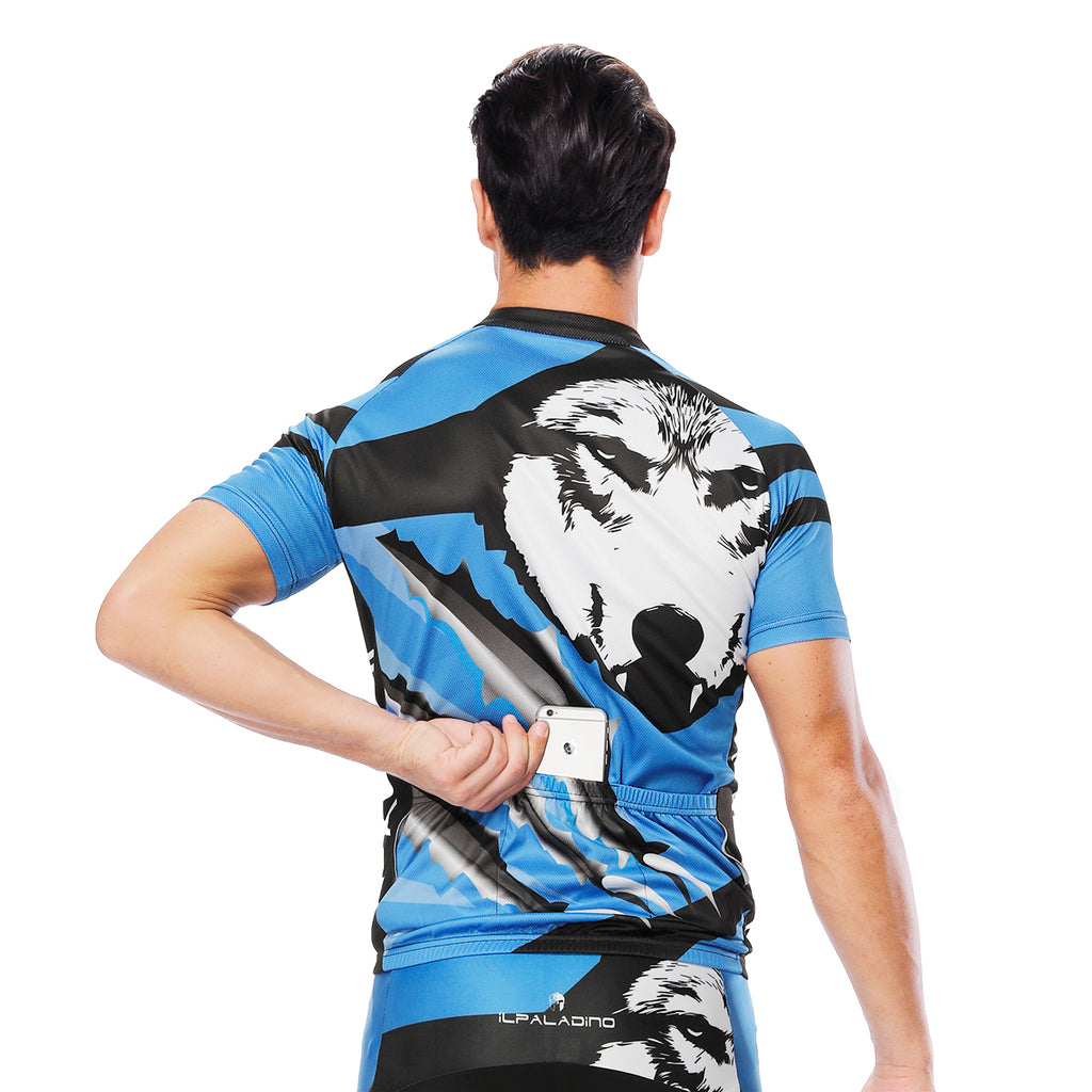 Wolverine Wolf Blue Men's Cycling Short-sleeve Jersey/Suit Exercise Bicycling Pro Cycle Clothing Racing Apparel Outdoor Sports Leisure Biking Shirts Team Summer Kit NO. 811 -  Cycling Apparel, Cycling Accessories | BestForCycling.com 