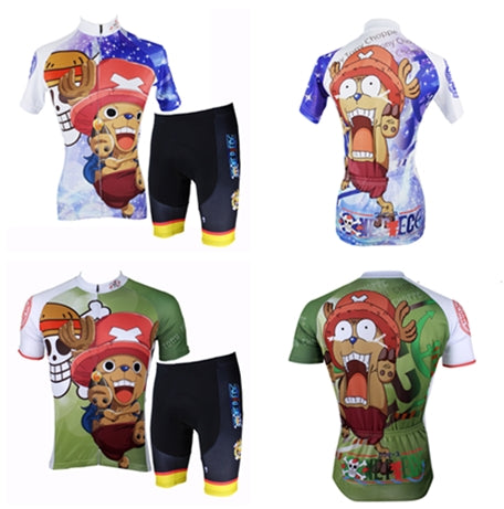Woman& Man's ONE PIECE Series Pirates Tony Tony Chopper Short-sleeve Cycling Suit Jersey Team Jacket T-shirt Summer Spring Autumn Clothes Sportswear Anime Animation Manga Blue-nosed Reindeer NO.138 -  Cycling Apparel, Cycling Accessories | BestForCycling.com 