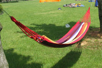 One/Two Person Large Outdoor Striped Canvas Hammock - Camping Travel Beach Backyard Garden Holiday Leisure Swing Tree Bed Safe Anti-tear with 2 Straps and Carry Bag Blue/Red -  Cycling Apparel, Cycling Accessories | BestForCycling.com 
