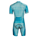 Men's Triathlon Suit Compression Padded Trisuit Swimming Cycling Running blue 1018