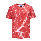 Almost Real Meat Red Mens T-shirt Graphic 3D Printed Round-collar Short Sleeve Summer Casual Cool T-Shirts Fashion Top Tees DX802001# -  Cycling Apparel, Cycling Accessories | BestForCycling.com 
