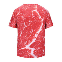 Almost Real Meat Red Mens T-shirt Graphic 3D Printed Round-collar Short Sleeve Summer Casual Cool T-Shirts Fashion Top Tees DX802001# -  Cycling Apparel, Cycling Accessories | BestForCycling.com 