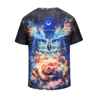 Night Owl Space Men's T-shirt Graphic 3D Printed Round-collar Short Sleeve Summer Casual Cool T-Shirts Fashion Top Tees DX802002# -  Cycling Apparel, Cycling Accessories | BestForCycling.com 