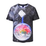 Color Paint the Earth Space Mens T-shirt Graphic 3D Printed Round-collar Short Sleeve Summer Casual Cool T-Shirts Fashion Top Tees DX802009# -  Cycling Apparel, Cycling Accessories | BestForCycling.com 