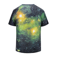 Green Starry Space Mens T-shirt Graphic 3D Printed Round-collar Short Sleeve Summer Casual Cool T-Shirts Fashion Top Tees DX802005# -  Cycling Apparel, Cycling Accessories | BestForCycling.com 