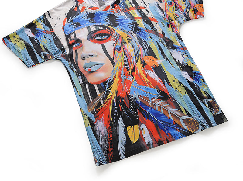 Abstract Painting Mens T-shirt 3D Printed Round-collar Short Sleeve Summer T-Shirts  DX803003# -  Cycling Apparel, Cycling Accessories | BestForCycling.com 