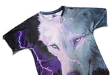Flashing Lightning White Wolf Mens T-shirt Graphic 3D Printed Round-collar Short Sleeve Summer Casual Cool T-Shirts Fashion Top Tees DX803009# -  Cycling Apparel, Cycling Accessories | BestForCycling.com 