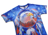 Eagle Blue Mens T-shirt Graphic 3D Printed Round-collar Short Sleeve Summer Casual Cool T-Shirts Fashion Top Tees DX803011# -  Cycling Apparel, Cycling Accessories | BestForCycling.com 