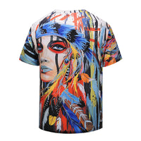 Abstract Painting Mens T-shirt 3D Printed Round-collar Short Sleeve Summer T-Shirts  DX803003# -  Cycling Apparel, Cycling Accessories | BestForCycling.com 