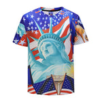 American Statue of Liberty Mens T-shirt Graphic 3D Printed Round-collar Short Sleeve Summer Casual Cool T-Shirts Fashion Top Tees DX803006# -  Cycling Apparel, Cycling Accessories | BestForCycling.com 