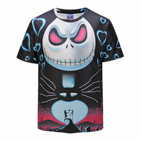 Romantic Skull Mens T-shirt Graphic 3D Printed Round-collar Short Sleeve Summer Casual Cool T-Shirts Fashion Top Tees DX803008# -  Cycling Apparel, Cycling Accessories | BestForCycling.com 