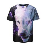 Flashing Lightning White Wolf Mens T-shirt Graphic 3D Printed Round-collar Short Sleeve Summer Casual Cool T-Shirts Fashion Top Tees DX803009# -  Cycling Apparel, Cycling Accessories | BestForCycling.com 
