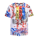 Colorful Graffiti Mens T-shirt Graphic 3D Printed Round-collar Short Sleeve Summer Casual Cool T-Shirts Fashion Top Tees DX805007# -  Cycling Apparel, Cycling Accessories | BestForCycling.com 