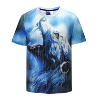 Arrogance Wolf Rainy Day Mens T-shirt Graphic 3D Printed Round-collar Short Sleeve Summer Casual Cool T-Shirts Fashion Top Tees DX801001# -  Cycling Apparel, Cycling Accessories | BestForCycling.com 