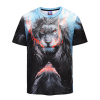 Lion Mens T-shirt Graphic 3D Printed Round-collar Short Sleeve Summer Casual Cool T-Shirts Fashion Top Tees DX801002# -  Cycling Apparel, Cycling Accessories | BestForCycling.com 