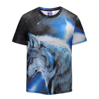 Starry Sky Wolf  Mens T-shirt Graphic 3D Printed Round-collar Short Sleeve Summer Casual Cool T-Shirts Fashion Top Tees DX801003# -  Cycling Apparel, Cycling Accessories | BestForCycling.com 