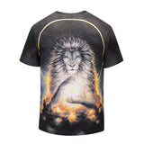 Lion Mens T-shirt Graphic 3D Printed Round-collar Short Sleeve Summer Casual Cool T-Shirts Fashion Top Tees DX801010# -  Cycling Apparel, Cycling Accessories | BestForCycling.com 