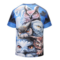 Night Owl Mens T-shirt Graphic 3D Printed Round-collar Short Sleeve Summer Casual Cool T-Shirts Fashion Top Tees DX801006# -  Cycling Apparel, Cycling Accessories | BestForCycling.com 