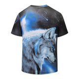 Starry Sky Wolf  Mens T-shirt Graphic 3D Printed Round-collar Short Sleeve Summer Casual Cool T-Shirts Fashion Top Tees DX801003# -  Cycling Apparel, Cycling Accessories | BestForCycling.com 