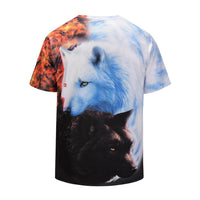 White Pure Wolf Mens T-shirt Graphic 3D Printed Round-collar Short Sleeve Summer Casual Cool T-Shirts Fashion Top Tees DX803015# -  Cycling Apparel, Cycling Accessories | BestForCycling.com 