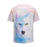 Snow Coloured Drawing Wolf White Mens T-shirt Graphic 3D Printed Round-collar Short Sleeve Summer Casual Cool T-Shirts Fashion Top Tees DX803018# -  Cycling Apparel, Cycling Accessories | BestForCycling.com 