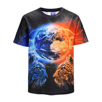 Aggressive Leopard Panther EARTH Mens T-shirt Graphic 3D Printed Round-collar Short Sleeve Summer Casual Cool T-Shirts Fashion Top Tees DX803019# -  Cycling Apparel, Cycling Accessories | BestForCycling.com 