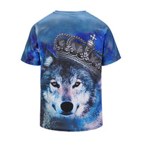 Imperial Crown Wolf Blue Mens T-shirt Graphic 3D Printed Round-collar Short Sleeve Summer Casual Cool T-Shirts Fashion Top Tees DX803020# -  Cycling Apparel, Cycling Accessories | BestForCycling.com 
