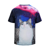 Blue-eye Cat Mens T-shirt Graphic 3D Printed Round-collar Short Sleeve Summer Casual Cool T-Shirts Fashion Top Tees DX803022# -  Cycling Apparel, Cycling Accessories | BestForCycling.com 