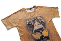 Yellow Embarrassed Lion Mens T-shirt Graphic 3D Printed Round-collar Short Sleeve Summer Casual Cool T-Shirts Fashion Top Tees DX803017# -  Cycling Apparel, Cycling Accessories | BestForCycling.com 
