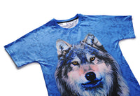 Wolf Blue Mens T-shirt Graphic 3D Printed Round-collar Short Sleeve Summer Casual Cool T-Shirts Fashion Top Tees DX803012# -  Cycling Apparel, Cycling Accessories | BestForCycling.com 