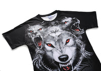 Red-eye Wolf Mens T-shirt Graphic 3D Printed Round-collar Short Sleeve Summer Casual Cool T-Shirts Fashion Top Tees DX803023# -  Cycling Apparel, Cycling Accessories | BestForCycling.com 