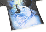 Moon White Wolf Black Mens T-shirt Graphic 3D Printed Round-collar Short Sleeve Summer Casual Cool T-Shirts Fashion Top Tees DX803032# -  Cycling Apparel, Cycling Accessories | BestForCycling.com 