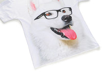 Lovely White Dog Tongue Out Mens T-shirt Graphic 3D Printed Round-collar Short Sleeve Summer Casual Cool T-Shirts Fashion Top Tees DX803026# -  Cycling Apparel, Cycling Accessories | BestForCycling.com 