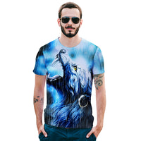 Arrogance Wolf Rainy Day Mens T-shirt Graphic 3D Printed Round-collar Short Sleeve Summer Casual Cool T-Shirts Fashion Top Tees DX801001# -  Cycling Apparel, Cycling Accessories | BestForCycling.com 