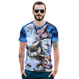 Night Owl Mens T-shirt Graphic 3D Printed Round-collar Short Sleeve Summer Casual Cool T-Shirts Fashion Top Tees DX801006# -  Cycling Apparel, Cycling Accessories | BestForCycling.com 