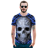 Skull Blue Mens T-shirt Graphic 3D Printed Round-collar Short Sleeve Summer Casual Cool T-Shirts Fashion Top Tees DX801007# -  Cycling Apparel, Cycling Accessories | BestForCycling.com 