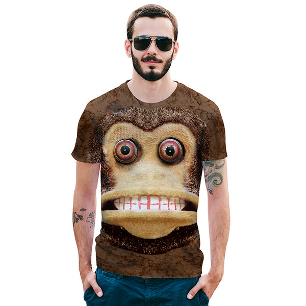 Big Mouth Grinning Monkey Mens T-shirt Graphic 3D Printed Round-collar Short Sleeve Summer Casual Cool T-Shirts Fashion Top Tees DX801009# -  Cycling Apparel, Cycling Accessories | BestForCycling.com 
