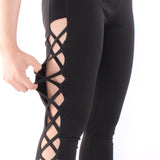 Women Sexy Cutout Open Cross Lace up Skinny High Waist Yoga Pants Quick Dry Stretchy Sports Gym Running Fitness Leggings Pants Athletic Trouser Bottom LWS04 -  Cycling Apparel, Cycling Accessories | BestForCycling.com 