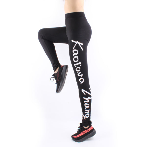 Women's Letter Print Active Fitness Quick Dry Sports Gym Yoga Workout Athletic Leggings Pants Running Tights Yoga Pants Bottom Black LK01 -  Cycling Apparel, Cycling Accessories | BestForCycling.com 