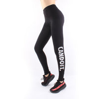 Women High Waist Black Yoga Pants CAN DO IT Letter Sports Gym Running Fitness Leggings Pants Athletic Trouser White/Golden-print letter LC01 -  Cycling Apparel, Cycling Accessories | BestForCycling.com 
