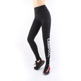 Women High Waist Black Yoga Pants CAN DO IT Letter Sports Gym Running Fitness Leggings Pants Athletic Trouser White/Golden-print letter LC01 -  Cycling Apparel, Cycling Accessories | BestForCycling.com 
