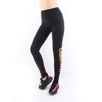 Women High Waist Black Yoga Pants CAN DO IT Letter Sports Gym Running Fitness Leggings Pants Athletic Trouser White/Golden-print letter LC01 -  Cycling Apparel, Cycling Accessories | BestForCycling.com 