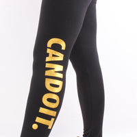 Women High Waist Black Yoga Pants CAN DO IT Letter Sports Gym Running Fitness Leggings Pants Athletic Trouser White/Golden-print letter LC01 -  Cycling Apparel, Cycling Accessories | BestForCycling.com 