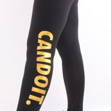 Women High Waist Black Yoga Pants CAN DO IT Letter Sports Gym Running Fitness Leggings Pants Athletic Trouser White/Golden-print letter LC01 -  Cycling Apparel, Cycling Accessories | BestForCycling.com 