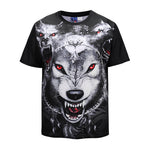 Red-eye Wolf Mens T-shirt Graphic 3D Printed Round-collar Top DX803023# -  Cycling Apparel, Cycling Accessories | BestForCycling.com 