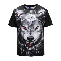 Red-eye Wolf Mens T-shirt Graphic 3D Printed Round-collar Top DX803023# -  Cycling Apparel, Cycling Accessories | BestForCycling.com 