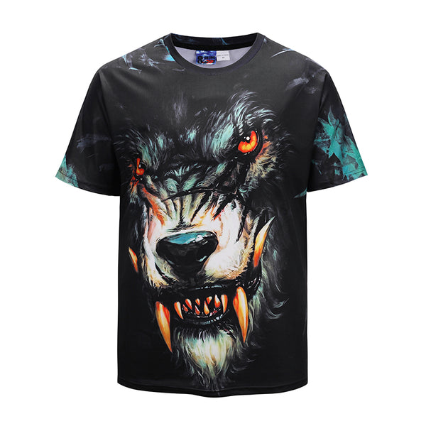 Wolf Fangs Mens T-shirt Graphic 3D Printed Round-collar Short Sleeve Summer Casual Cool T-Shirts Fashion Top Tees DX803025# -  Cycling Apparel, Cycling Accessories | BestForCycling.com 