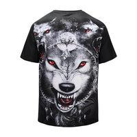 Red-eye Wolf Mens T-shirt Graphic 3D Printed Round-collar Short Sleeve Summer Casual Cool T-Shirts Fashion Top Tees DX803023# -  Cycling Apparel, Cycling Accessories | BestForCycling.com 