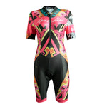 Women Triathlon Suit One-Piece Short Sleeve Compression Quick Dry Tri Suits for Running Cycling Swimming 1005